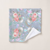 Mutter von Pearl Abalone Pink Roses Badhandtuch Set (Waschlappen)