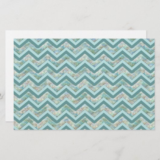 Mutter von Pearl Aquamarin ZigZag Briefpapier (Vorne/Hinten)