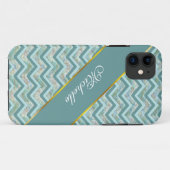 Mutter von Pearl Aquamarin ZigZag Case-Mate iPhone Hülle (Rückseite (Horizontal))