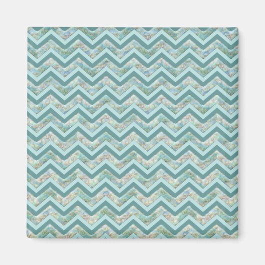 Mutter von Pearl Aquamarin ZigZag Magnet (Vorne)