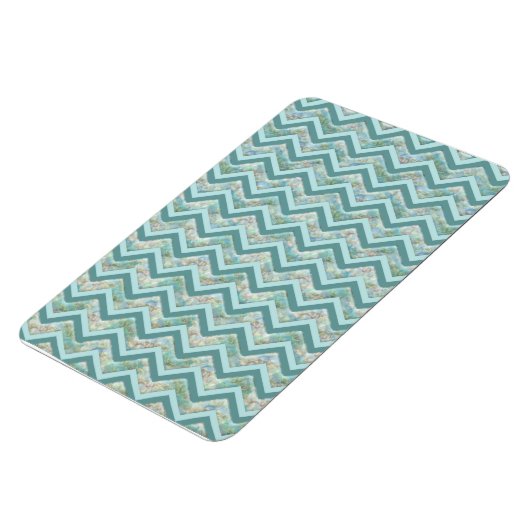 Mutter von Pearl Aquamarin ZigZag Magnet (Linke Seite)
