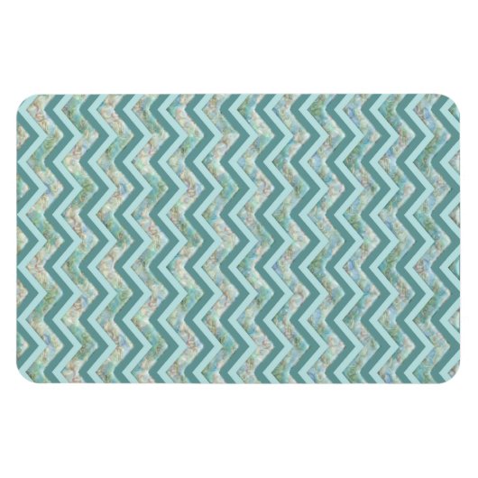 Mutter von Pearl Aquamarin ZigZag Magnet (Horizontal)