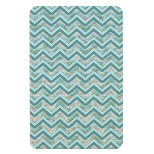 Mutter von Pearl Aquamarin ZigZag Magnet (Vertikal)
