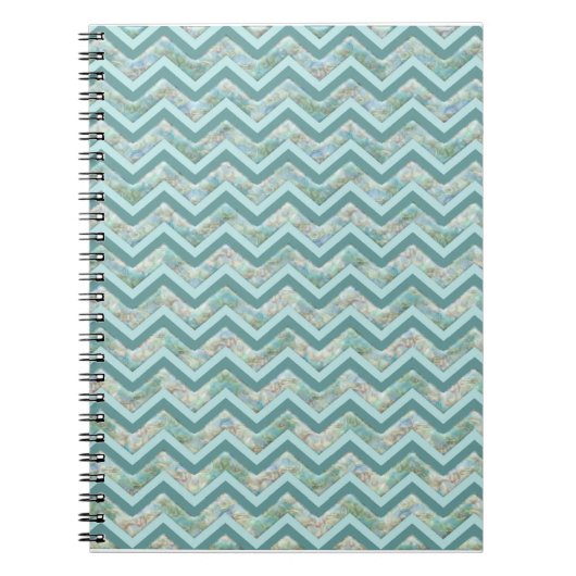 Mutter von Pearl Aquamarin ZigZag Notizblock (Vorderseite)