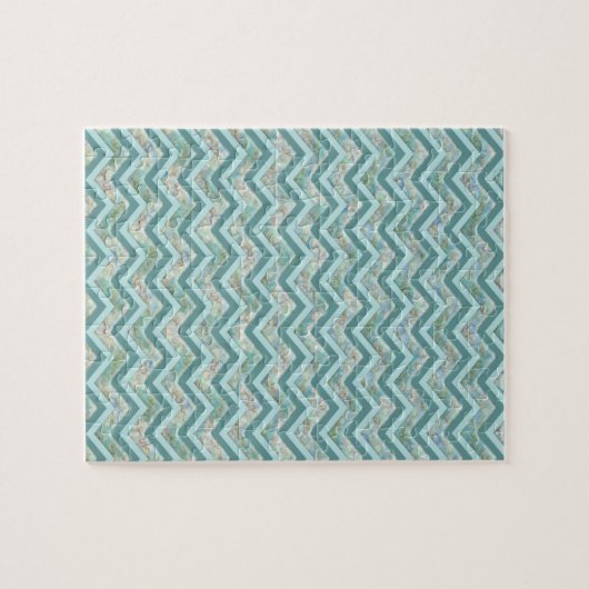 Mutter von Pearl Aquamarin ZigZag Puzzle (Horizontal)