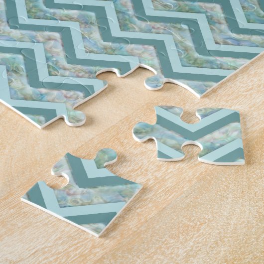 Mutter von Pearl Aquamarin ZigZag Puzzle (Seite)
