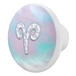 Mutter von Pearl Aries Zodiac Symbol Decor Keramikknauf