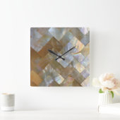 Mutter von Pearl Capiz Weave Quadratische Wanduhr (Zuhause)