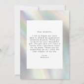 Mutter von Pearl Holographic Foto Abschluss Dankeskarte (Rückseite)