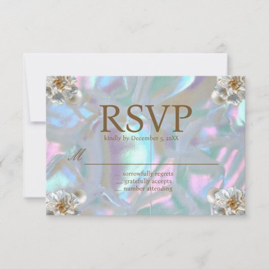 Mutter von Pearl Iridescent RSVP Cards Einladung (Vorderseite)