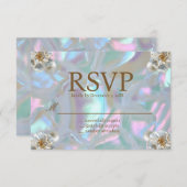 Mutter von Pearl Iridescent RSVP Cards Einladung (Vorne/Hinten)