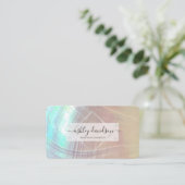 Mutter von Pearl Iridescent Seashell Business Card Visitenkarte (Stehend Vorderseite)
