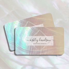 Mutter von Pearl Iridescent Seashell Business Card Visitenkarte