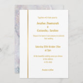 MUTTER VON PEARL LILAC MARBLE GOLD WEDING INVITAT EINLADUNG (Vorne/Hinten)