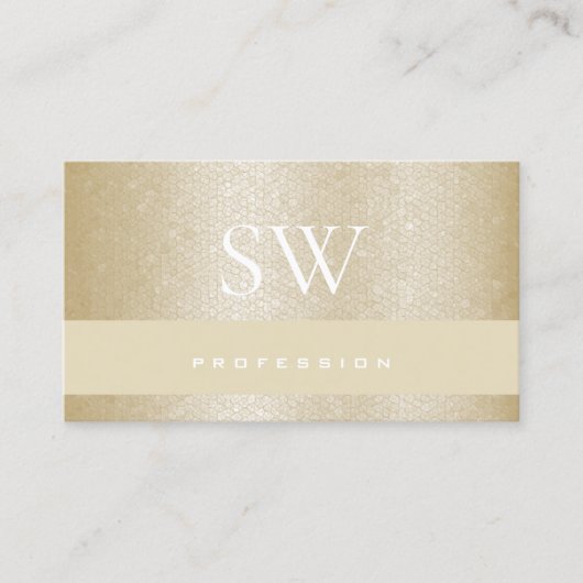 Mutter von Pearl Pastel Beige Muster mit Initialen Visitenkarte (Vorderseite)