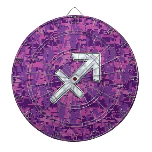 Mutter von Pearl Sagittarius Symbol Fuchsia Camouf Dartscheibe (vorne)
