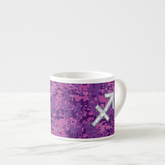 Mutter von Pearl Sagittarius Symbol Fuchsia Camouf Espressotasse (Vorderseite Rechts)