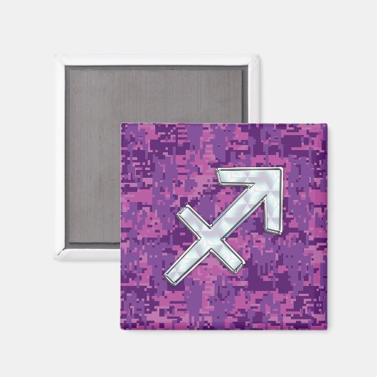 Mutter von Pearl Sagittarius Symbol Fuchsia Camouf Magnet (Vorderseite/Rückseite)