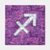 Mutter von Pearl Sagittarius Symbol Fuchsia Camouf Magnet (Vorne)