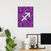Mutter von Pearl Sagittarius Symbol Fuchsia Camouf Poster (Heimbüro)