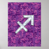Mutter von Pearl Sagittarius Symbol Fuchsia Camouf Poster (Vorne)