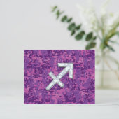 Mutter von Pearl Sagittarius Symbol Fuchsia Camouf Postkarte (Stehend Vorderseite)