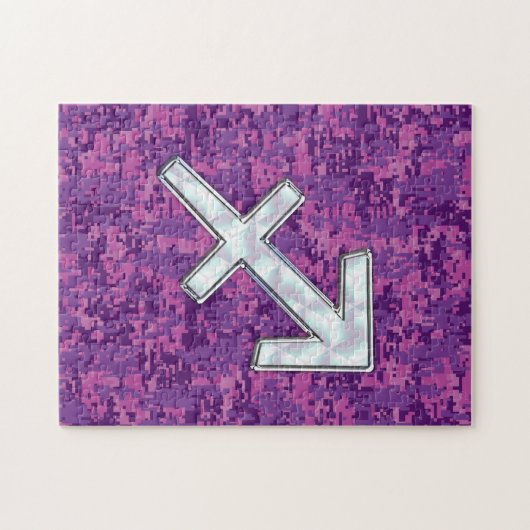 Mutter von Pearl Sagittarius Symbol Fuchsia Camouf Puzzle (Horizontal)