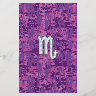 Mutter von Pearl Scorpio Zodiac Pink Digitale Camo Briefpapier