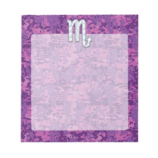 Mutter von Pearl Scorpio Zodiac Pink Digitale Camo Notizblock (Vorderseite)
