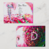 MUTTER VON PEARL & SEEPFERD MONOGRAM, rosa Fuchsia Visitenkarte (Vorne/Hinten)