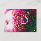 MUTTER VON PEARL & SEEPFERD MONOGRAM, rosa Fuchsia Visitenkarte (Rückseite)