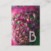 MUTTER VON PEARL & SEEPFERD MONOGRAM, rosa Fuchsia Visitenkarte (Rückseite)