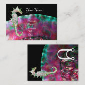MUTTER VON PEARL & SEEPFERD MONOGRAM, rosa Fuchsia Visitenkarte (Vorne/Hinten)