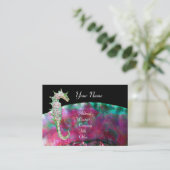 MUTTER VON PEARL & SEEPFERD MONOGRAM, rosa Fuchsia Visitenkarte (Stehend Vorderseite)
