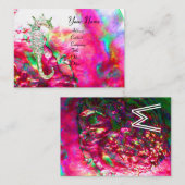 MUTTER VON PEARL & SEEPFERD MONOGRAM, rosa Fuchsia Visitenkarte (Vorne/Hinten)