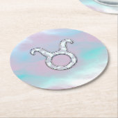 Mutter von Pearl Style Taurus Zodiac Horoskop Runder Pappuntersetzer (Angewinkelt)