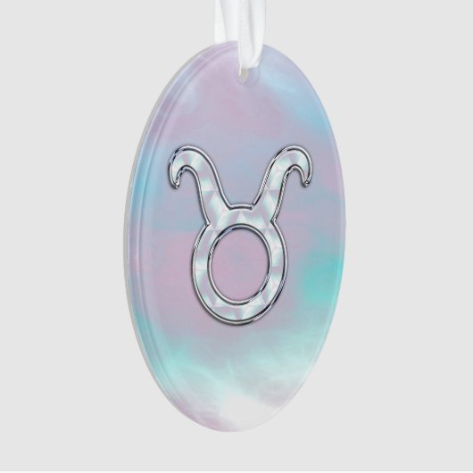 Mutter von Pearl Taurus Zodiac Astrologie Ornament (Vorderseite)