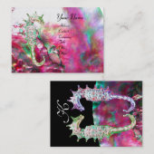 MUTTER VON PEARL UND SEEPFERDEN MONOGRAM, rosa Fuc Visitenkarte (Vorne/Hinten)