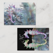 MUTTER VON PEARL UND SEEPFERDEN MONOGRAMM, rosa we Visitenkarte (Vorne/Hinten)