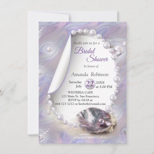 Mutter von Pearls Beach Party Einladung (Vorderseite)