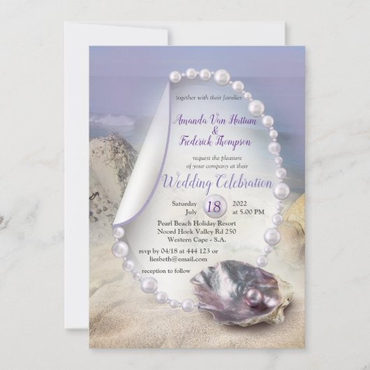 Mutter von Pearls Beach Party Einladung (Vorderseite)