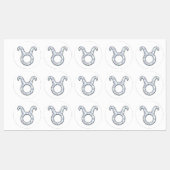 Mutter von Perle wie Taurus Symbol auf der digital Etiketten (Blatt)