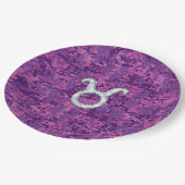 Mutter von Perle wie Taurus Symbol auf der digital Pappteller (Schrägansicht)