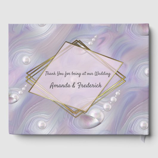 Mutter von Perlen Merged wie Liquid Wirbel Gästebuch (Rückseite)