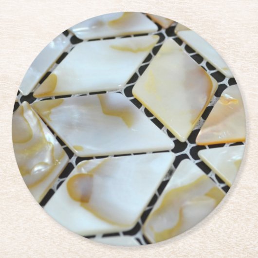 Mutter von Perlendesign Runder Pappuntersetzer (Vorderseite)