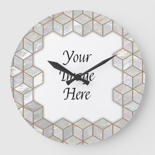 Mutter von Perlkacheln Große Wanduhr (Vorderseite)