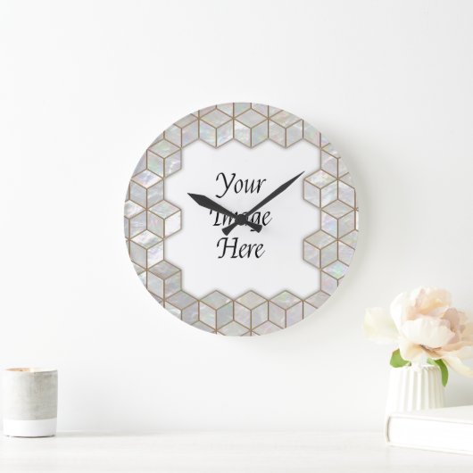 Mutter von Perlkacheln Große Wanduhr (Zuhause)