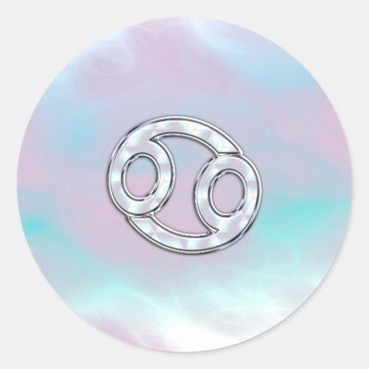 Mutter von Perlkrebs Zodiac Runder Aufkleber (Vorderseite)