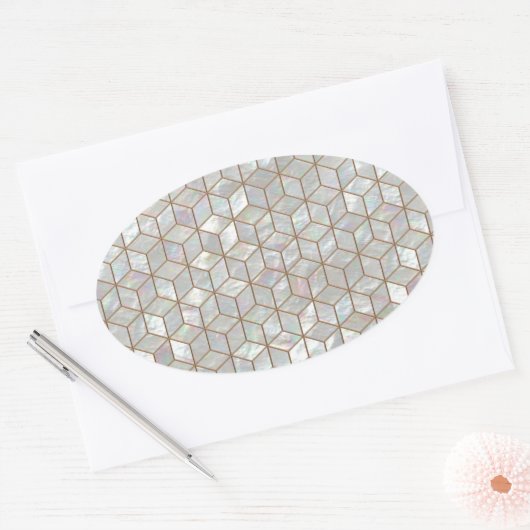 Mutter von Perlsteinen Ovaler Aufkleber (Umschlag)