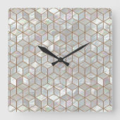 Mutter von Perlsteinen Quadratische Wanduhr (Vorderseite)